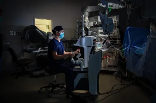 Dr. Thomas Heffernan using Anovos tiny robot